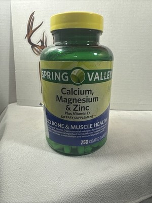 Spring Valley - Calcium Magnesium and Zinc, Plus Vitamin D250 ct Exp.04/26