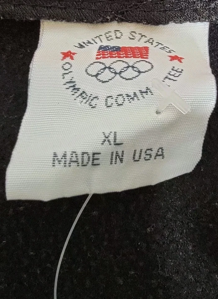 Vintage Black USA Olympic Committee 1984 Los Angeles Track Jacket Sz XL Athletic - Image 3 of 4