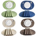 Set of 4 Oval Placemats 18x12 Inch Dining Table Mats Heat and Water Resistant