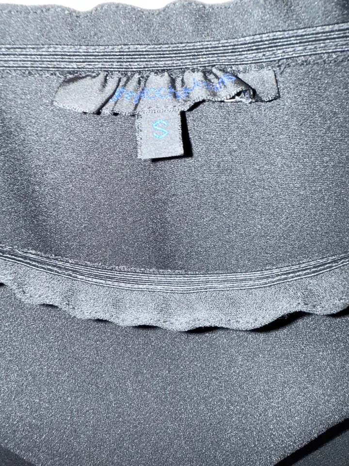 JOHN ROCHA Black Crepe Skirt Knee Length Elastic Waist Size S - Image 4 of 4