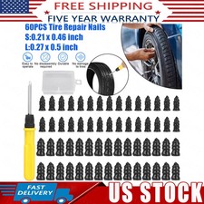 60Pcs Rubber Tire Nail Repair Kit Screw In Tire Plugs for Car Truck SUV Van