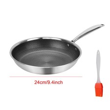 Stainless Steel Induction Geo Hex Frying Pan Non Stick Cooking Cookware 24/30cm