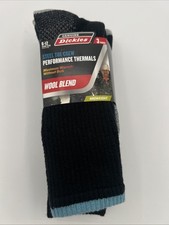 Dickies 3pr Steel Toe Blue/black Wool Blend Heavy Thermal Crew Socks SZ 6-12NWT