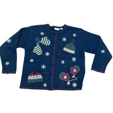 Vintage Chunky Croft  Barrow Christmas Cardigan Women's XL Winter Holiday