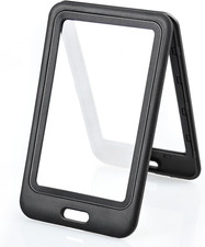 3 Pack ID Badge Holder with Double-Sided Windows Hard Plastic Vertical Black.