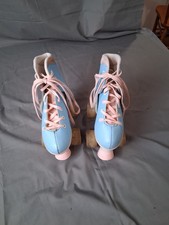 Circle Society Girl Women's Roller Skates Blue Pink Outdoor Indoor Quad Skates