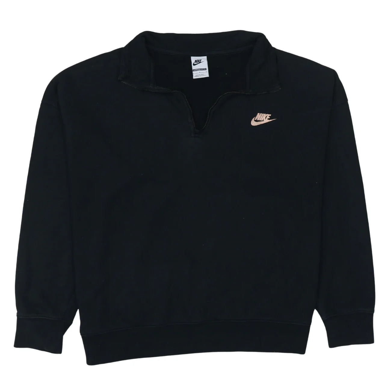 Nike 90's Swoosh Quarter Zip Sweatshirt Large Black