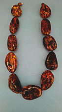 natural amber large chunky necklace vintage 19 inches long