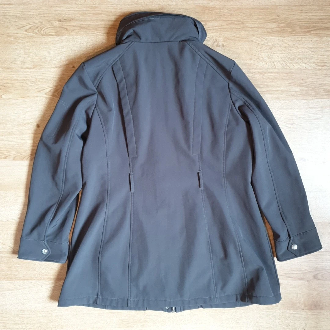 MICHAEL KORS giacca trench donna con cappuccio nascosto grigio taglia XL