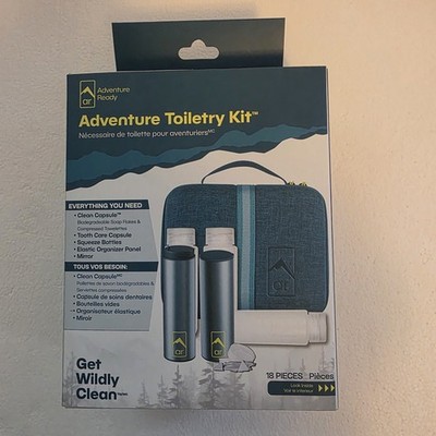 Adventure Toiletry Kit 18 Pieces On-the-Go Clean Routine, Outdoor Components 