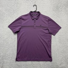 Travis Mathew Polo Shirt Mens Large Purple Pima Cotton Blend Golf Stripe 1MX255