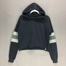 Abercrombie  Fitch Soft Crop Hoodie Sweatshirt Womens Small Gray Pullover Y2K