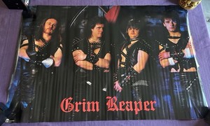 Vintage Grim Reaper Poster RARE See You In Hell Onslaught NWOBHM Band Metal Tank