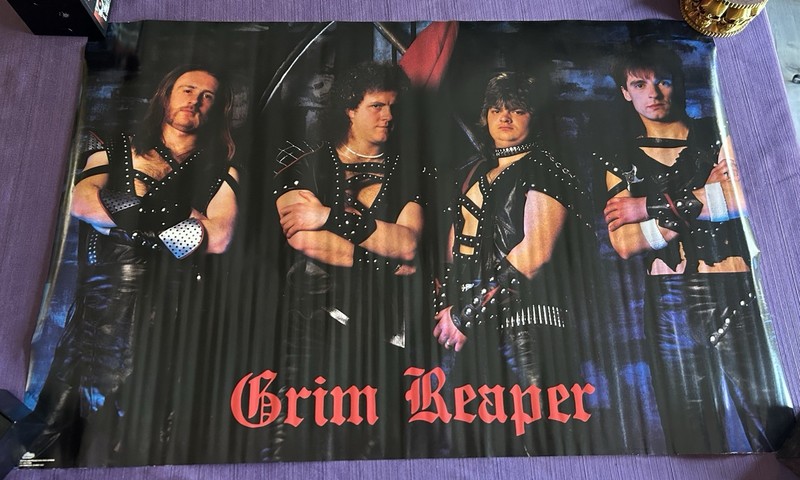 Vintage Grim Reaper Poster RARE See You In Hell Onslaught NWOBHM Band Metal Tank