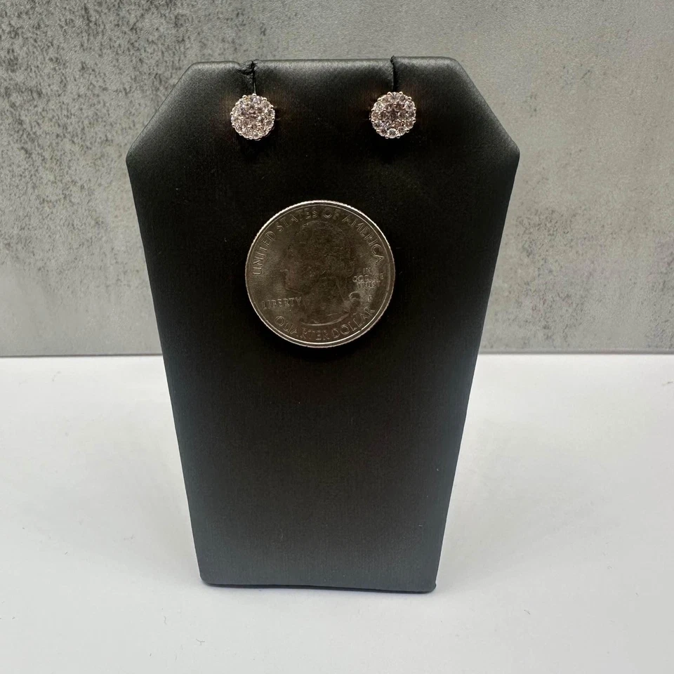 Diamond Cluster Earrings in 14kt Rose Gold - 0.60ctw GH I1 Round Diamonds, 1.8g - Image 4 of 4