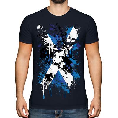 Scozia Bandiera Stampa Astratta T-Shirt Top Scozzese San - Foto 3