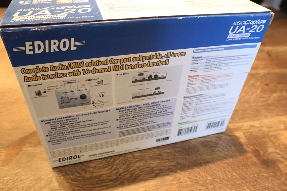 Brand New OLD STOCK   EDIROL (Roland) UA-20 24 bit USB Audio/MIDI Interface - Image 4 of 4