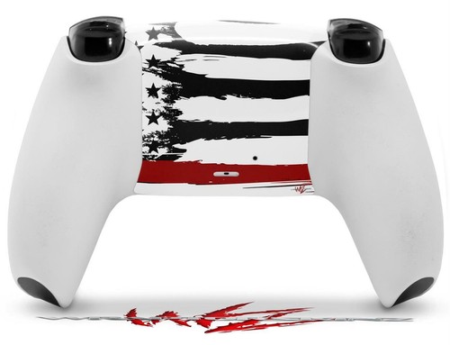 Controlador Skin Sony PS5 Cepillado EE. UU. Bandera Americana Línea Roja - Imagen 2 de 4