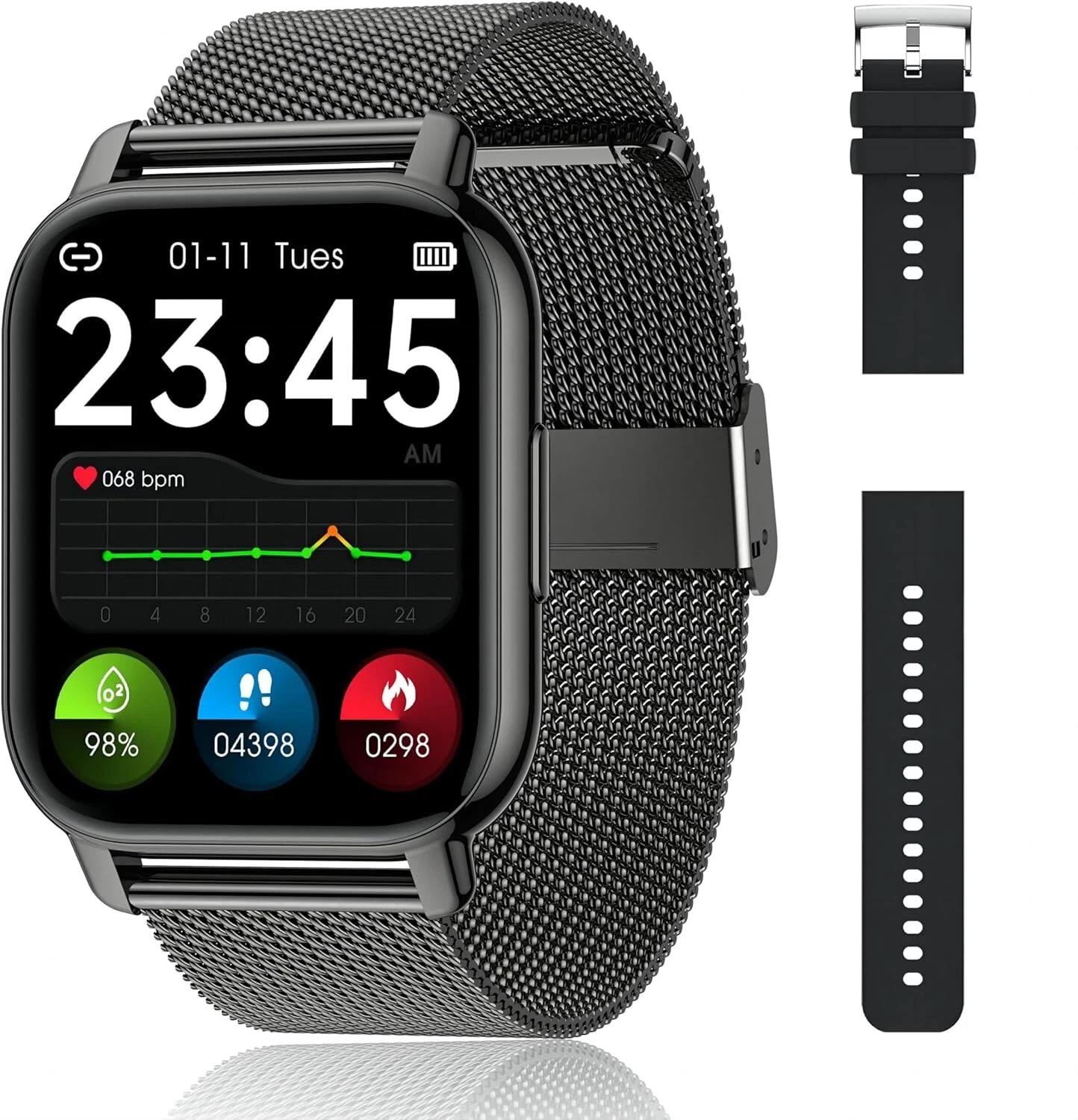 2024 Smartwatch HD Fitness Watch Men with Always-On HD Tracker Watch Sport Watch