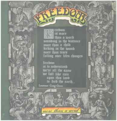 Freedom Is More Than A Word DIE CUT + GATEFOLD + VERTIGO SWIRL LABEL Vinyl LP