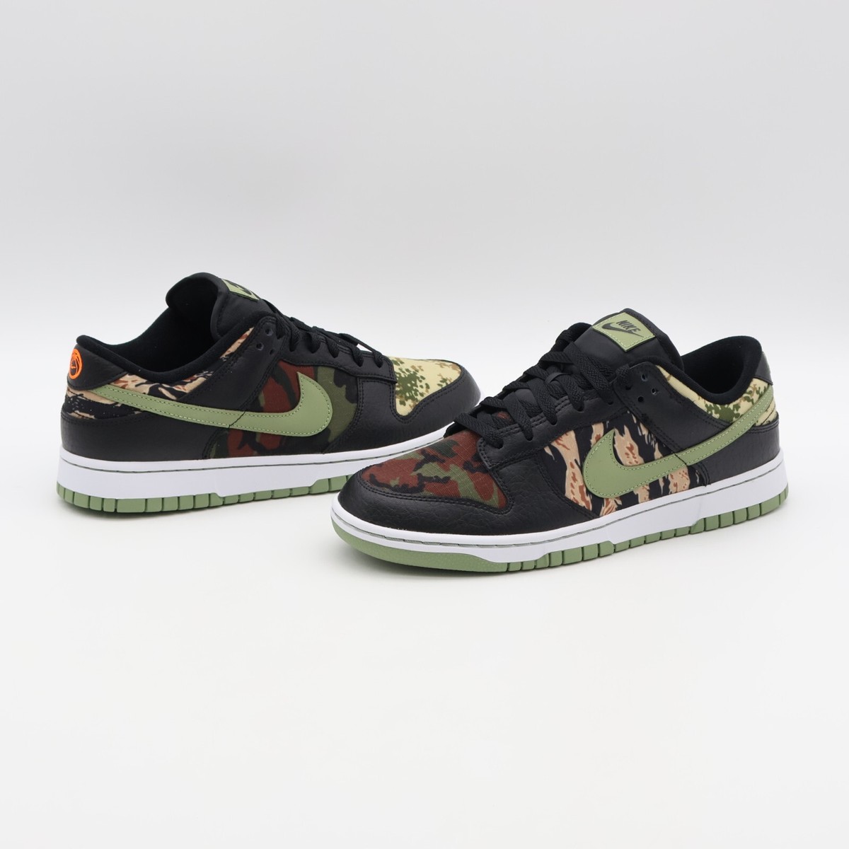 DH0957-001 Nike Dunk Low Crazy Black Multi Camo Khaki Oil Green