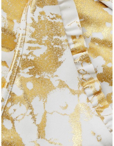 Lilly Pulitzer Lindsay Sports Bra Luxletic UPF 50+ Gold Shoreline Foil Size XXS - Picture 6 of 7