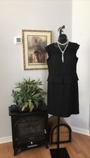 Emma & Michele Women Black Dress Size 8 Sleeveless Lace Neckline Collarless
