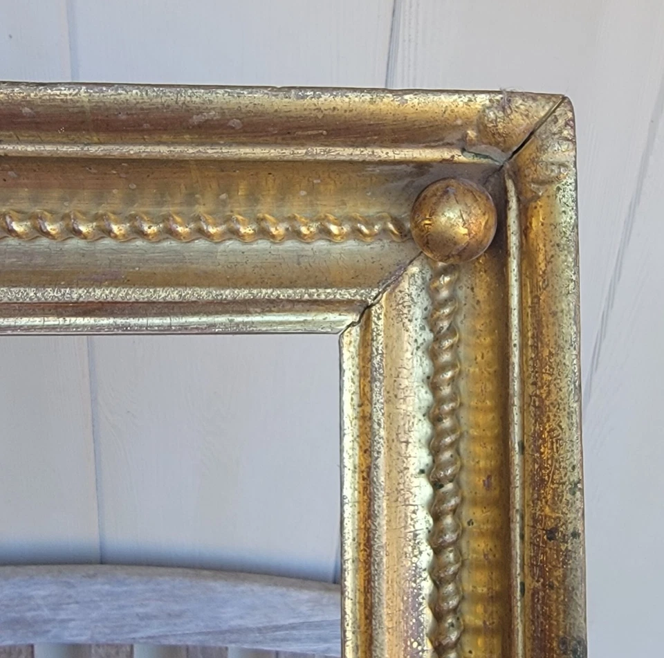 C1820 Incrível Raro Federal Americano Corda Dourada Colher de Torção 12 X 20 Moldura Espelho - Imagem 2 de 4