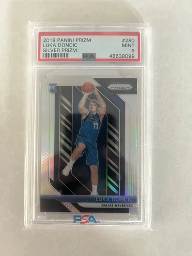 2018 Panini prizm Luka Dončić' doncic  silver prizmPSA 9