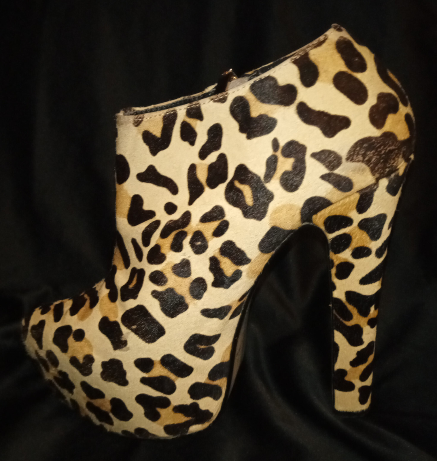Women's Leopard Print Platform Ankle Boots Size 41 Used eBay