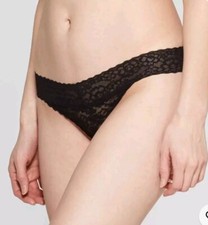 Women's Allover Lace Thong Auden Black Size Medium 8-10