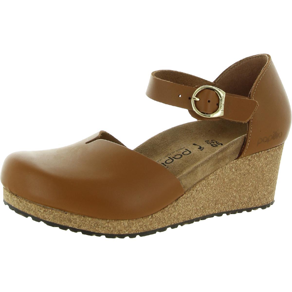 Женские босоножки на танкетке Papillio из коричневой кожи с закрытым носком 37 BHFO 4693 15690₽