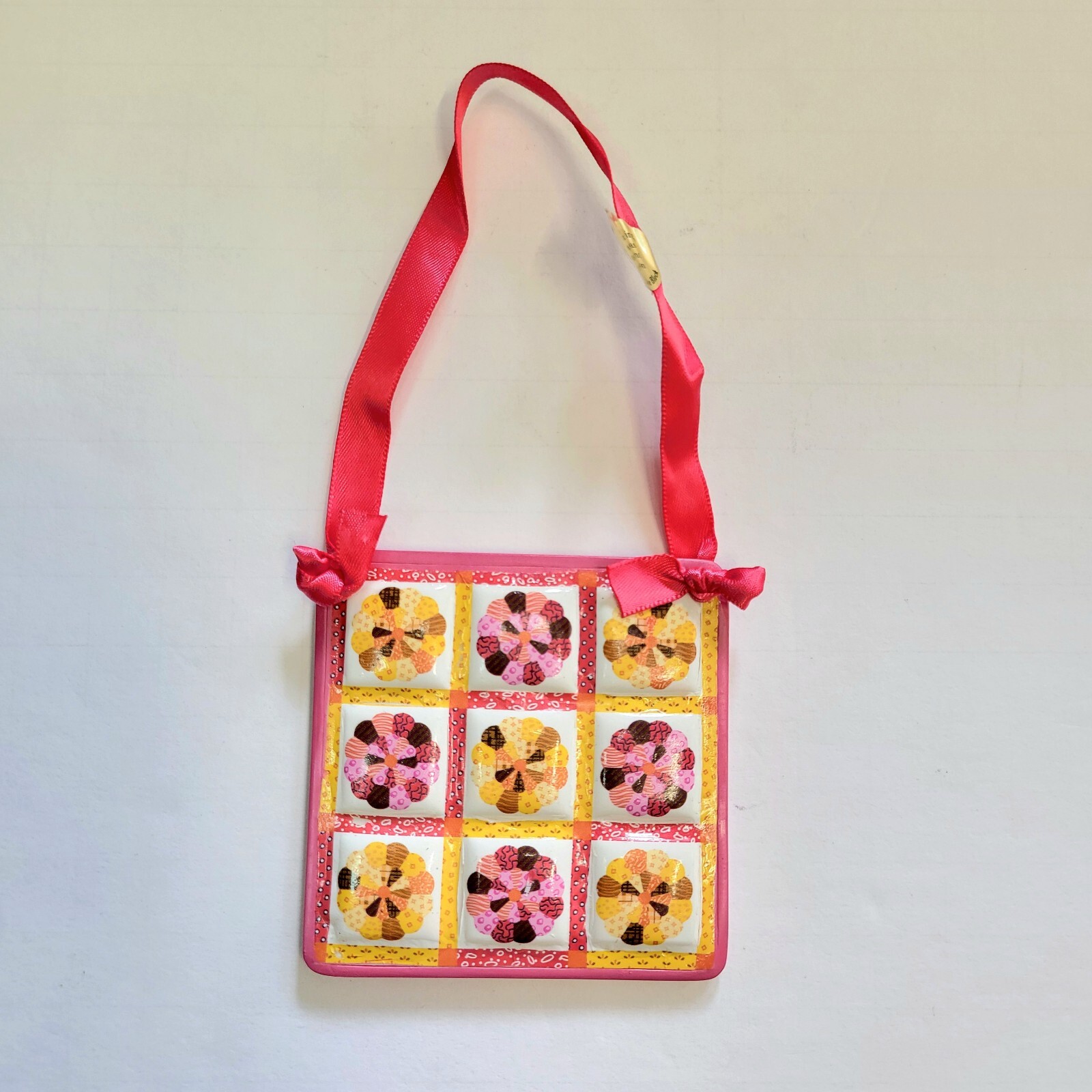 Danbury Pink Quilt Christmas Ornament Collection Dresden Plate Star Germany 3