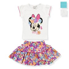 Completo bambina Disney Minnie Mouse estivo t-shirt e gonna in cotone 6167
