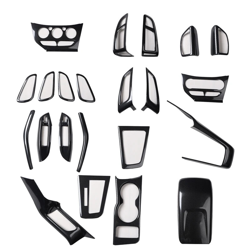 Carbon Fiber ABS Interior Accessories Decor Cover Trim For Ford Focus MK3 2012+