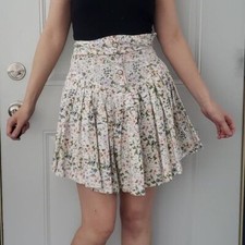80s Floral High Waisted Skirt