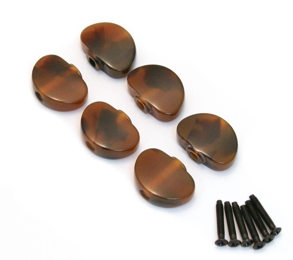 (6) Tortoise Buttons Grover Rotomatic Full Size Guitar Tuners TK-7724-043
