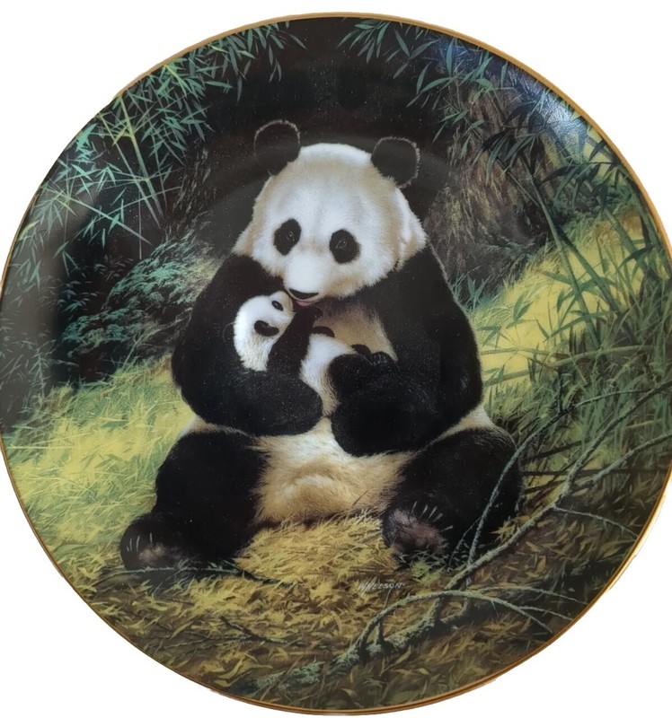 Vtg "The Panda" Plate Collector Will Nelson Wildlife Society Cert. & Tract 6419Q