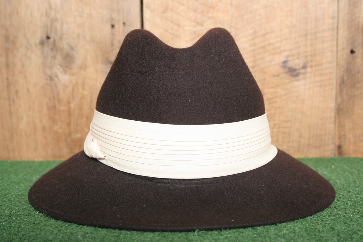 Vintage Women\'s Geo W Bollman  Doeskin Felt Wool Beige Hat Amber Chain Band Geo W Bollman - Etsy main image 2