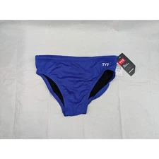 TYR Mens Boys Durafast Elite Racer Brief Royal Blue Size 30 NWT