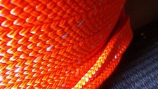1.25" x 138 ft. hollow/flat braid polyester rope. High Quality. Made in USA.