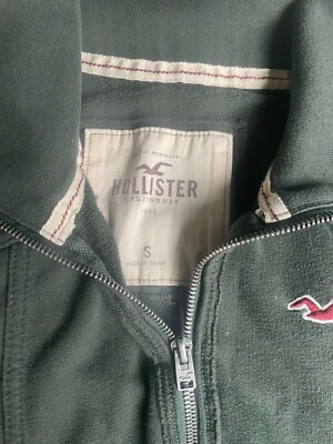 Hollister Women's Full Zip Jacket With Zipper Front Pockets Olive