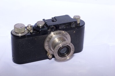 Leica I to II conversion 35mm rangefinder camera. NICKEL Elmar 5cm