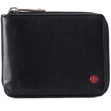 Alpine Swiss Logan Zipper Bifold Wallet | All-Around Zip Closure | 13 Card