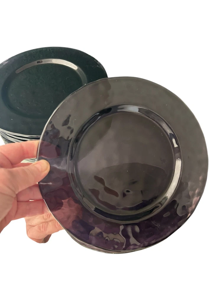 "Juego de 5 platos de ensalada/postre Studio Bormioli Rocco martillado amatista púrpura 8"" de colección" Foto 2 de 4