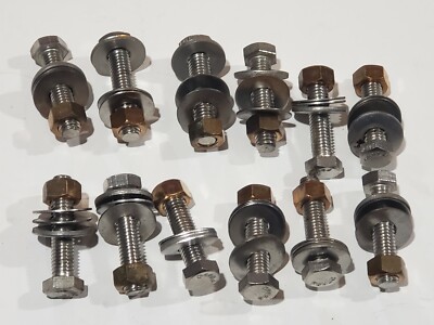 (Qty 12) 1/2-13x 2 1/4'' Stainless Steel Full Thread Hex Bolts with Nut & Washers