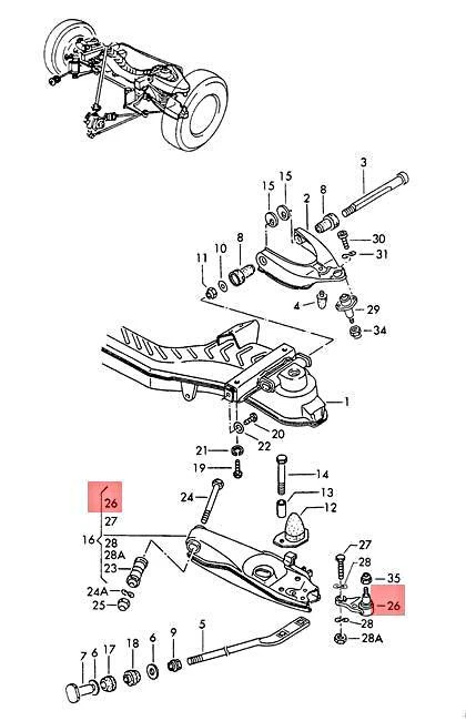 Genuine Volkswagen Guide Joint Lower NOS 281407187B Foto 2 de 2