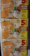 3 Packs ZEST AGUA DE COCO & AGAVE 15 BAR SOAP 90 G PRODUCT OF MEXICO
