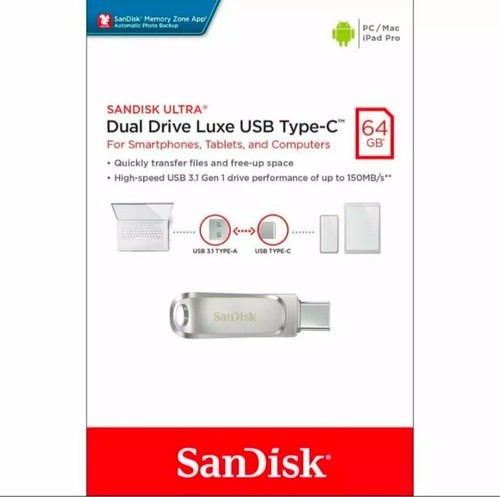 SanDisk Dual Type C USB Flash Drive 128GB 256GB 512GB 1TB Luxe USB Type-C Memory - Picture 7 of 29