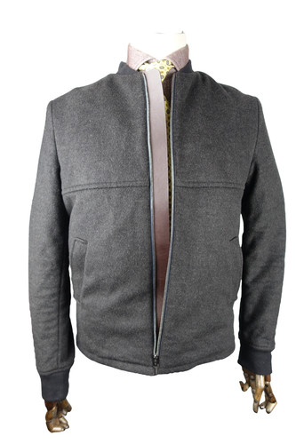 Gieves & Hawkes, £1298 GIEVES & HAWKES FLANNEL WOOL LEATHER BOMBER JACKET M 40 50 MADE IN ITALY